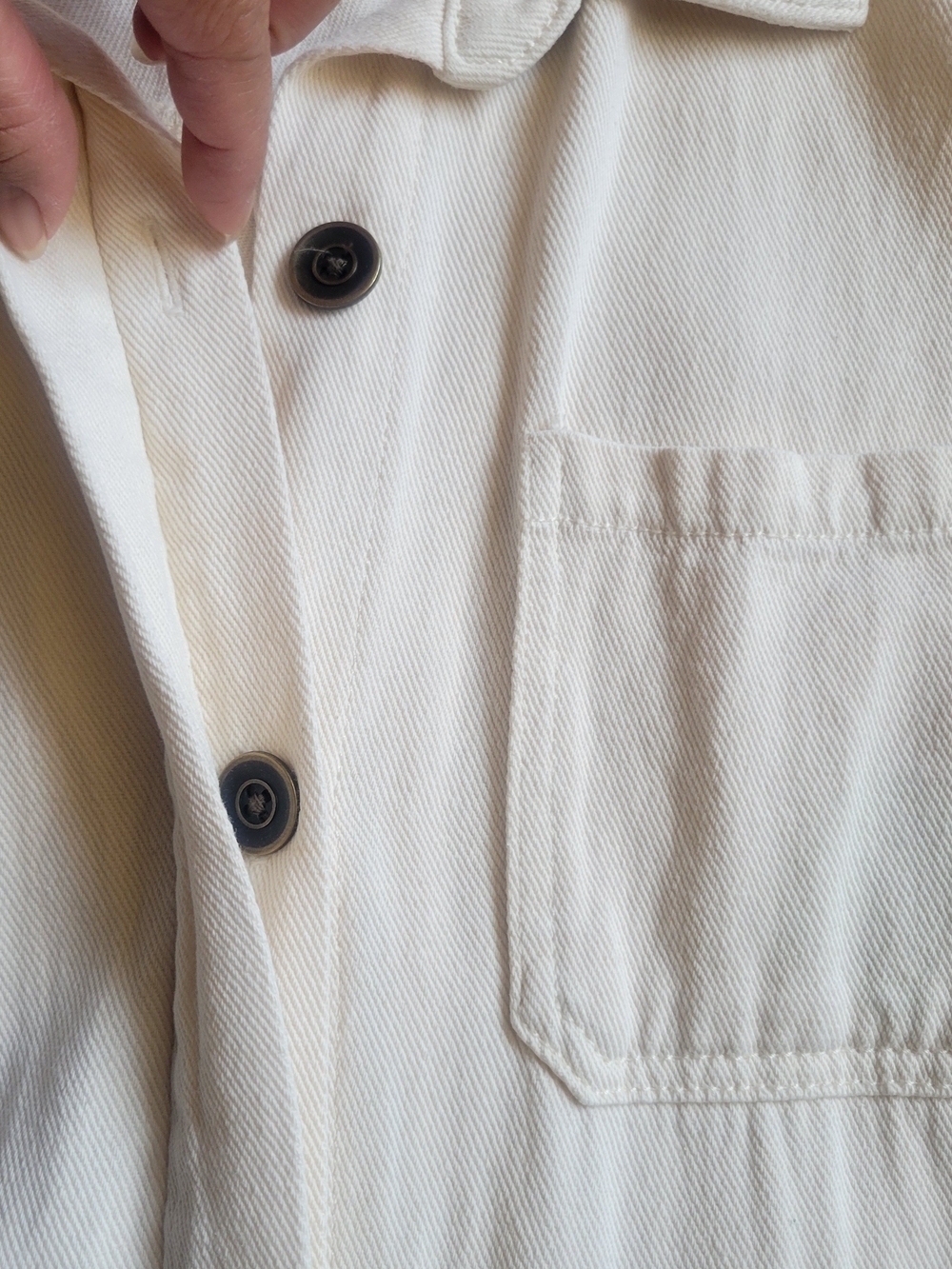 Unpublished Cream Button-Front Long Shacket - Picture 8 of 13